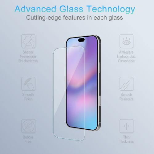 Apple iPhone 16 Pro Max (6.9) - 1 Pack Privacy Tempered Glass Screen Protector - Processed Glass Reinforced to increase Shock Absorbency