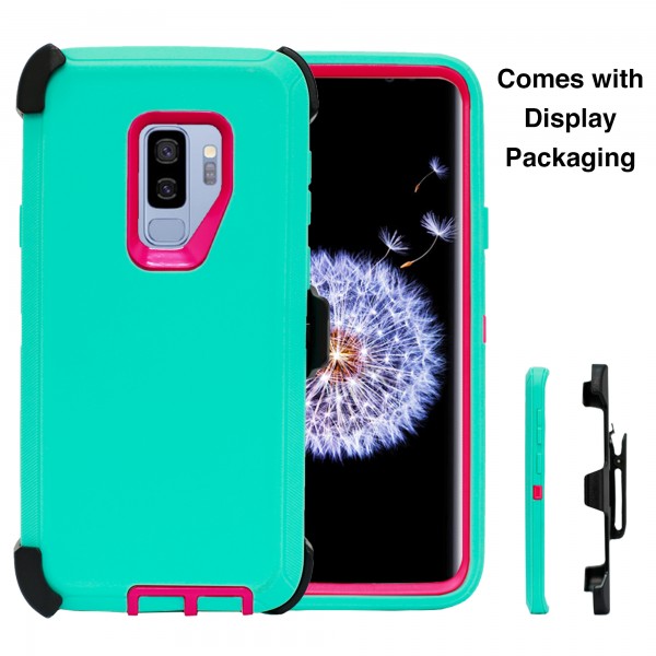 Samsung S9 Heavy Duty Case Turquoise & Pink